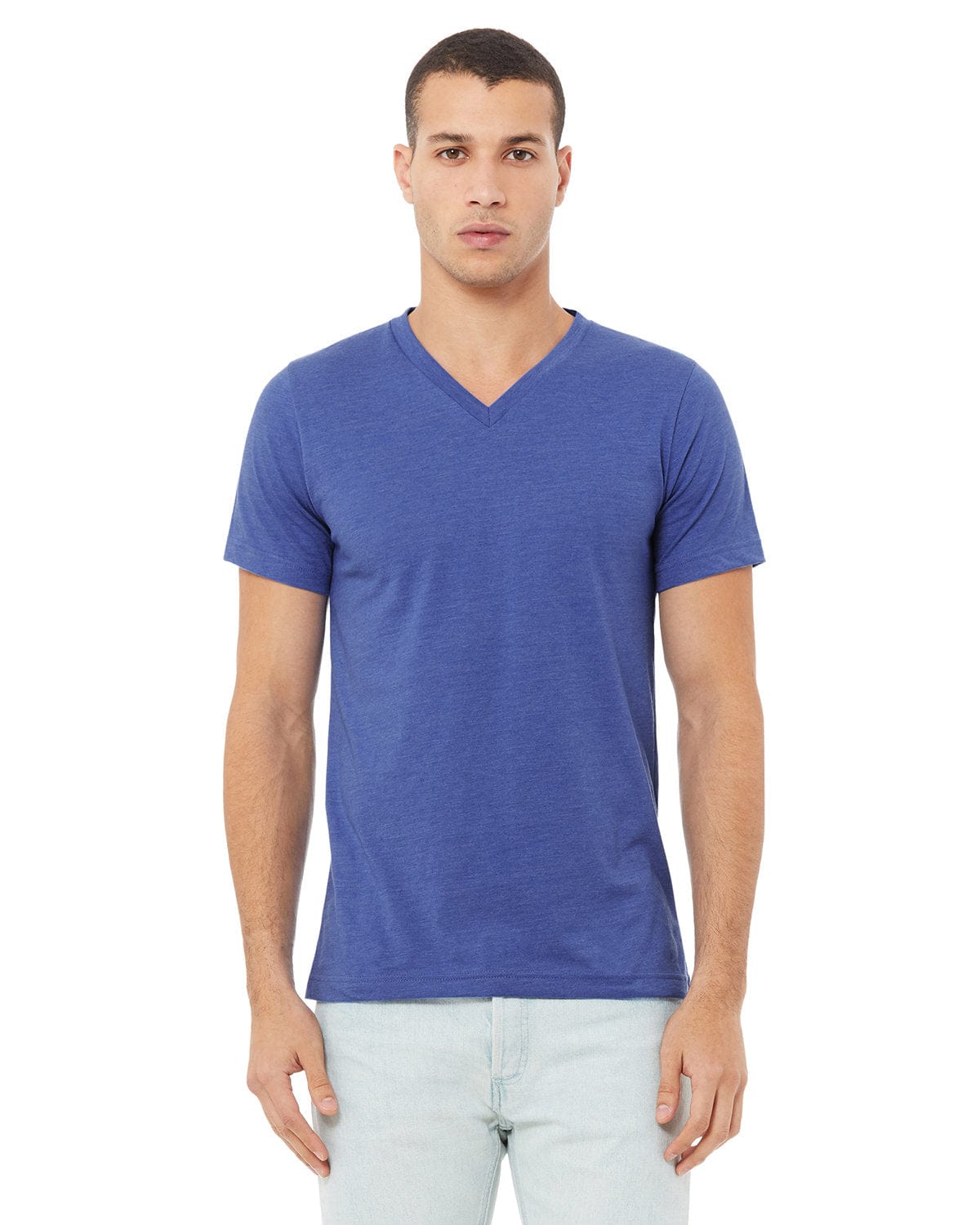 Bella Canvas T-Shirts M / Hthr True Royal Bella+Canvas 3005CVC: Unisex CVC Jersey V-Neck T-Shirt