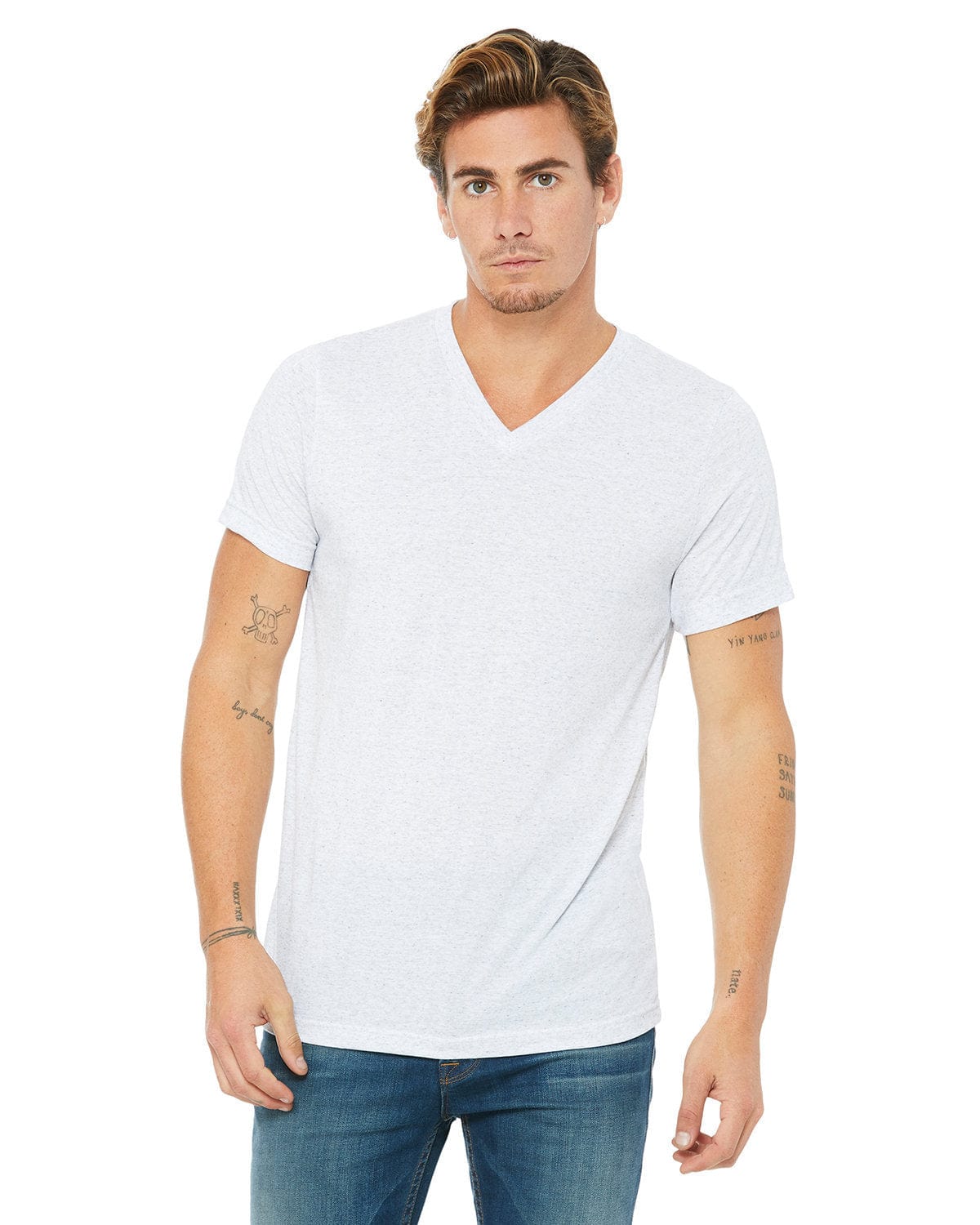 Bella Canvas T-Shirts S / Ash Bella+Canvas 3005: Unisex Jersey Short-Sleeve V-Neck T‑Shirt