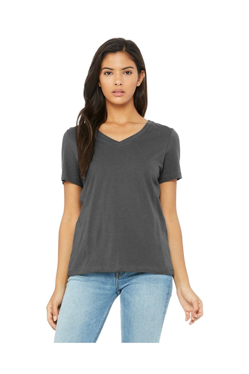 Bella Canvas T-Shirts S / Asphalt Bella+Canvas 6405: Ladies' Relaxed Jersey Short-Sleeve V-Neck T-Shirt