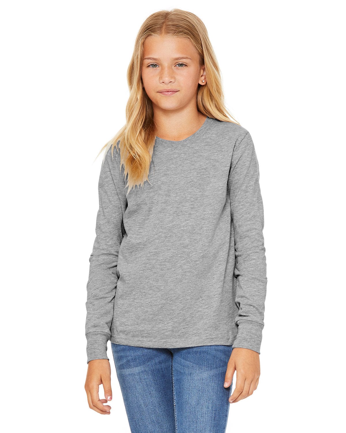 Bella Canvas T-Shirts S / Athletic Heather Bella+Canvas 3501Y: Youth Jersey Long-Sleeve T-Shirt
