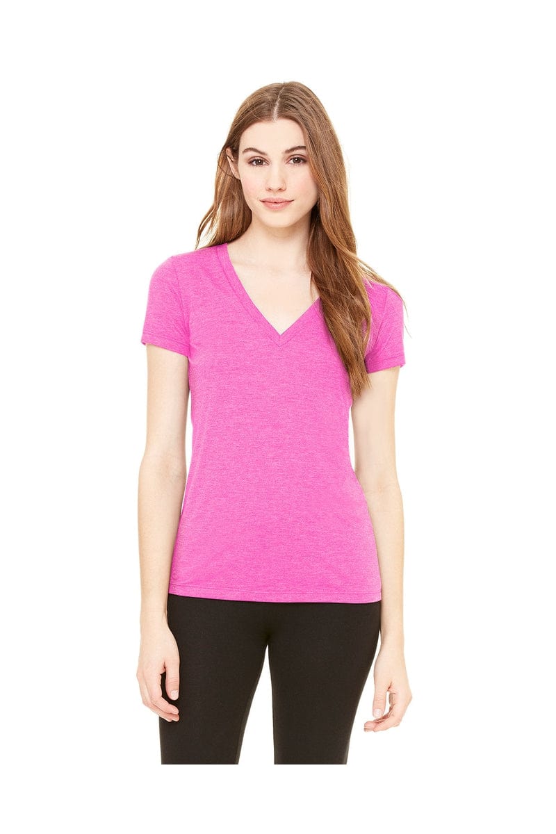 Bella Canvas T-Shirts S / Berry Triblend Bella+Canvas 8435: Ladies' Triblend Short-Sleeve Deep V-Neck T-Shirt