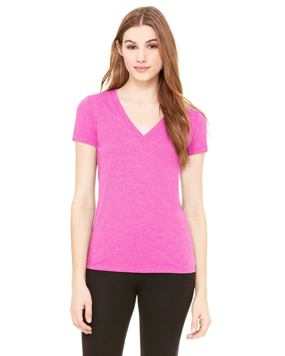 Bella Canvas T-Shirts S / Berry Triblend Bella+Canvas 8435: Ladies' Triblend Short-Sleeve Deep V-Neck T-Shirt