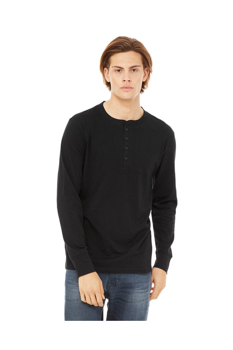 Bella Canvas T-Shirts S / Black Bella+Canvas 3150: Men's Long Sleeve Henley