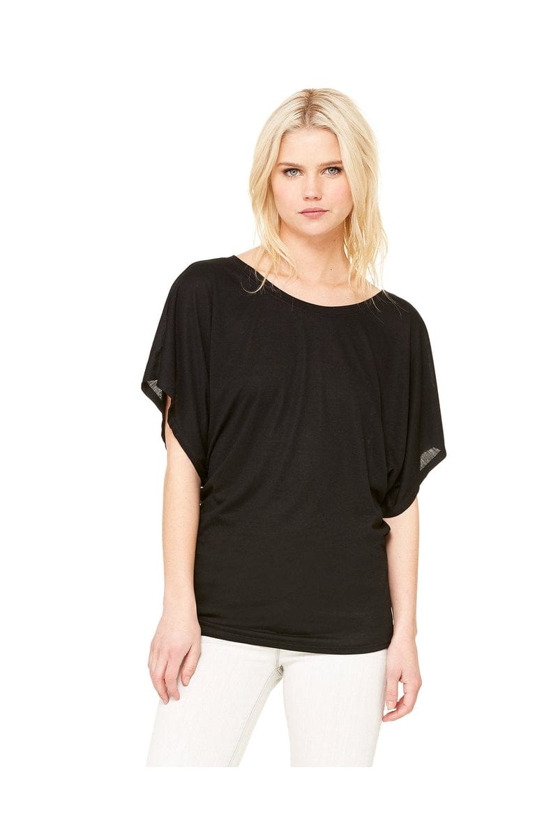 Bella Canvas T-Shirts S / Black Bella + Canvas 8821: Ladies Flowy Draped Dolman T-Shirt