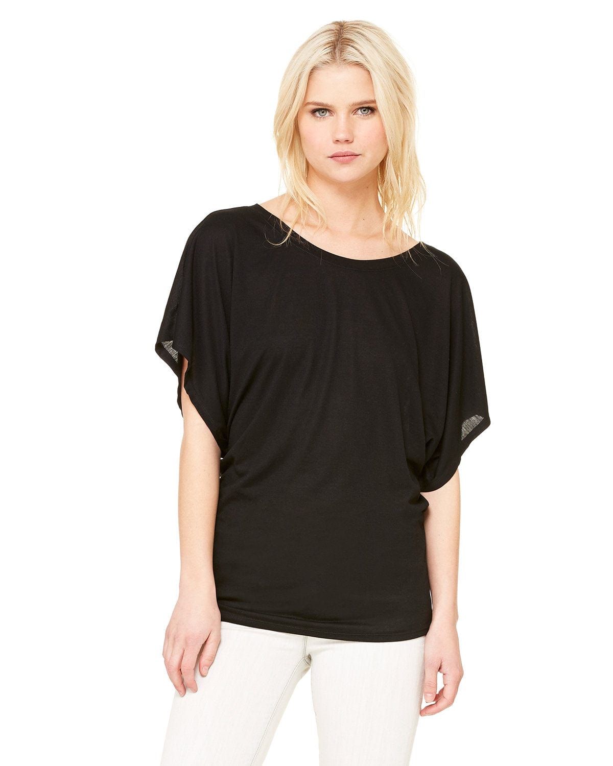 Bella Canvas T-Shirts S / Black Bella + Canvas 8821: Ladies Flowy Draped Dolman T-Shirt