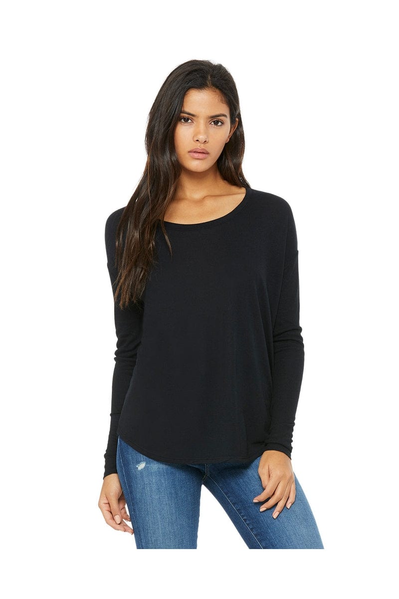 Bella Canvas T-Shirts S / Black Bella + Canvas 8852: Ladies' Flowy Long-Sleeve T Shirt