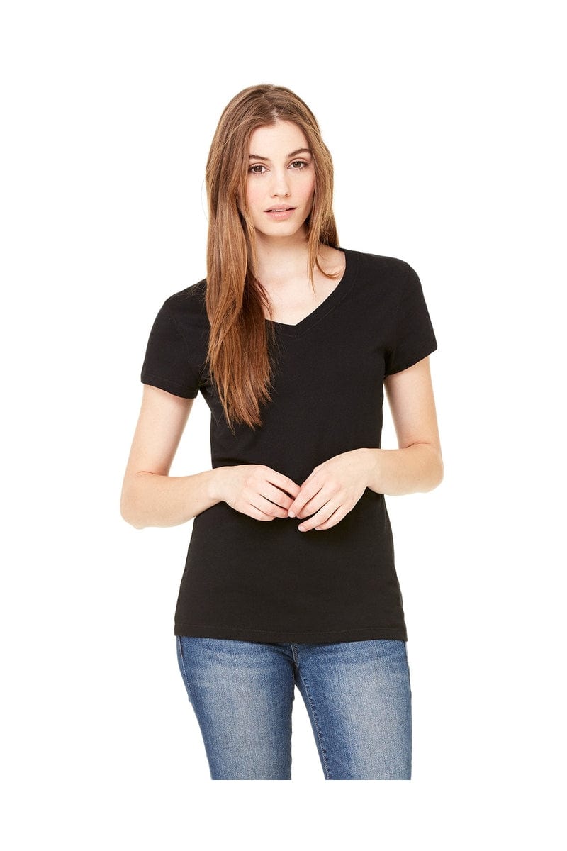Bella Canvas T-Shirts S / Black Bella+Canvas B6005: Ladies' Jersey Short-Sleeve V-Neck T-Shirt