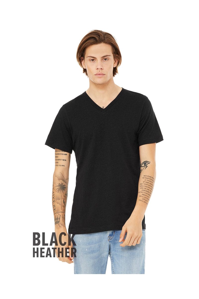 Bella Canvas T-Shirts S / Black Heather Bella+Canvas 3005: Unisex Jersey Short-Sleeve V-Neck T‑Shirt