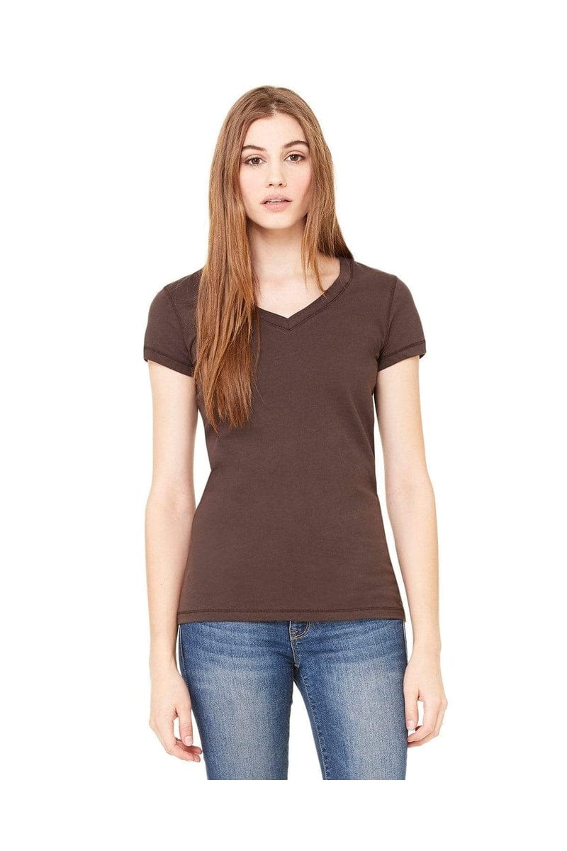 Bella Canvas T-Shirts S / Brown Bella+Canvas B6005: Ladies' Jersey Short-Sleeve V-Neck T-Shirt