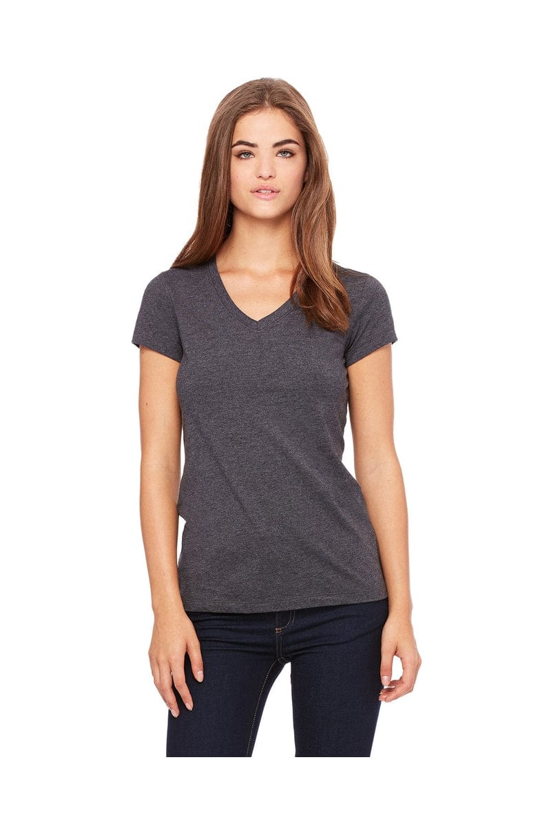 Bella Canvas T-Shirts S / Dark Gry Heather Bella+Canvas B6005: Ladies' Jersey Short-Sleeve V-Neck T-Shirt