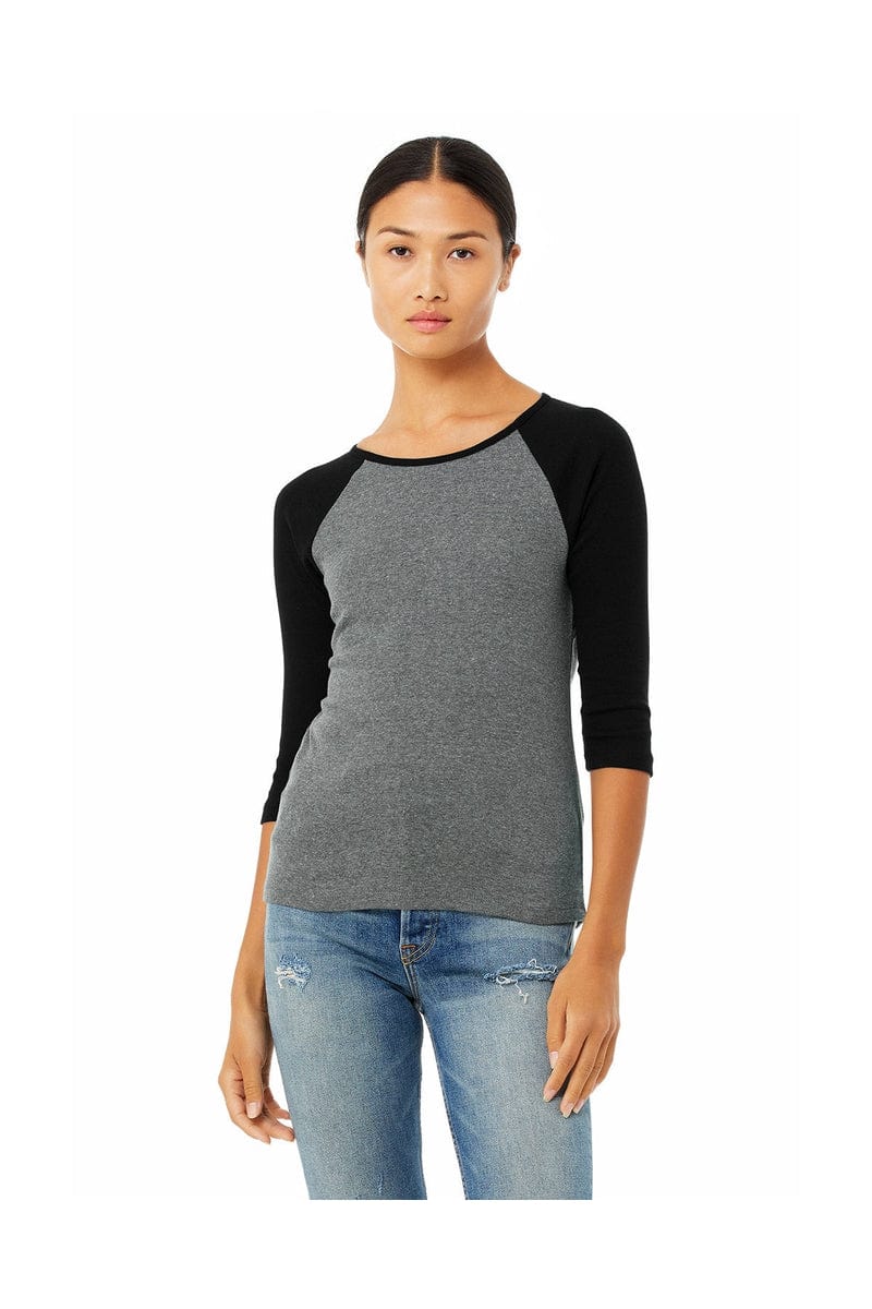 Bella Canvas T-Shirts S / Deep Hthr/ Black Bella + Canvas B2000: Raglan Sleeve