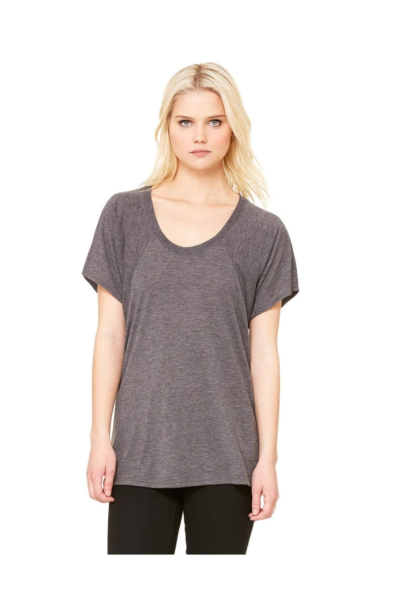 Bella Canvas T-Shirts S / Drk Grey Heather Bella + Canvas B8801: Ladies' Flowy Raglan T-Shirt