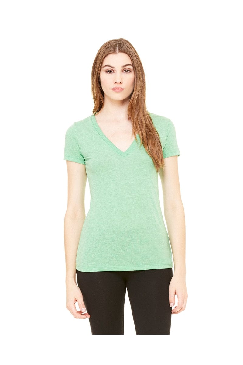 Bella Canvas T-Shirts S / Green Triblend Bella + Canvas 8435: Ladies Deep V-Neck Triblend T-Shirt