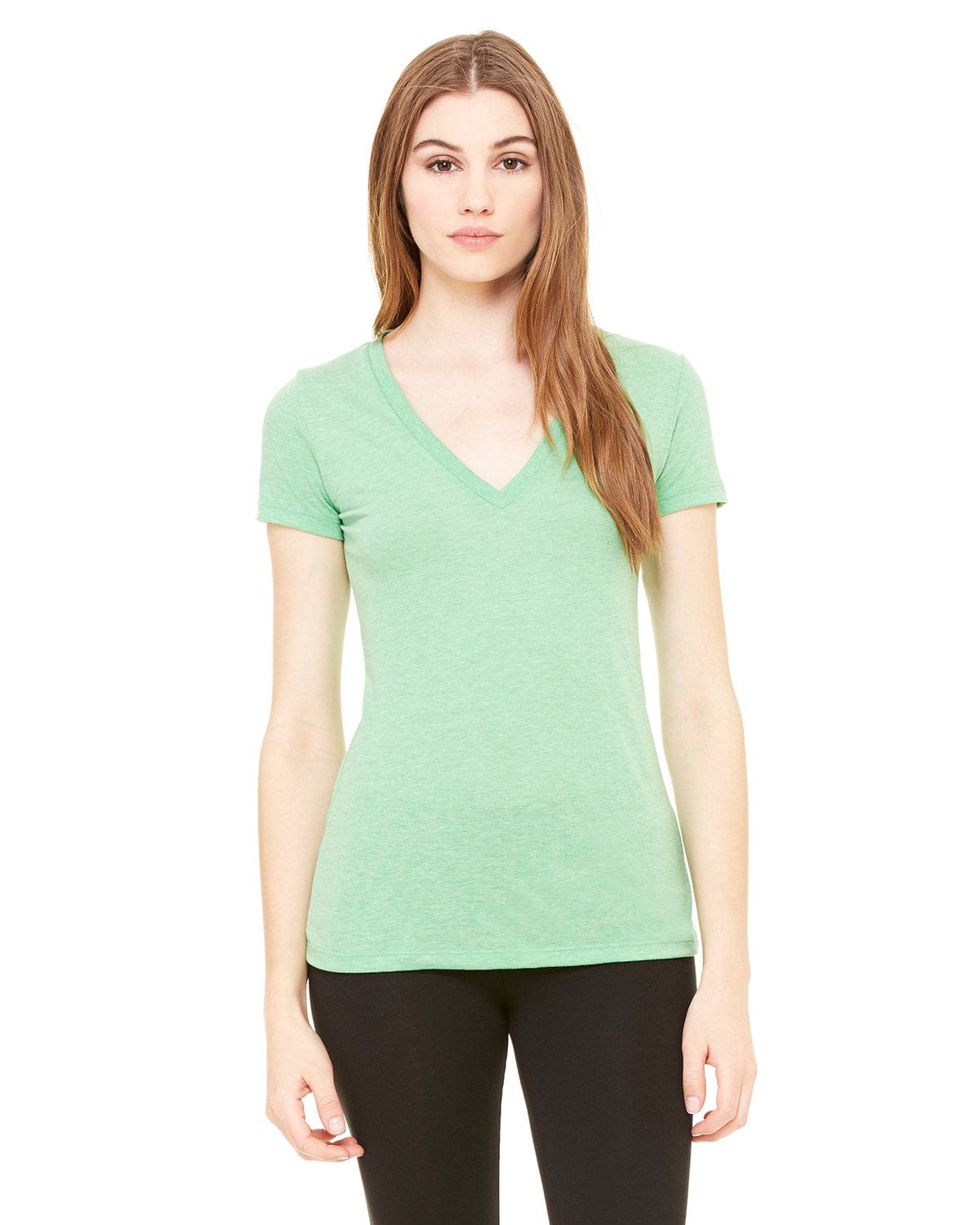 Bella Canvas T-Shirts S / Green Triblend Bella + Canvas 8435: Ladies Deep V-Neck Triblend T-Shirt