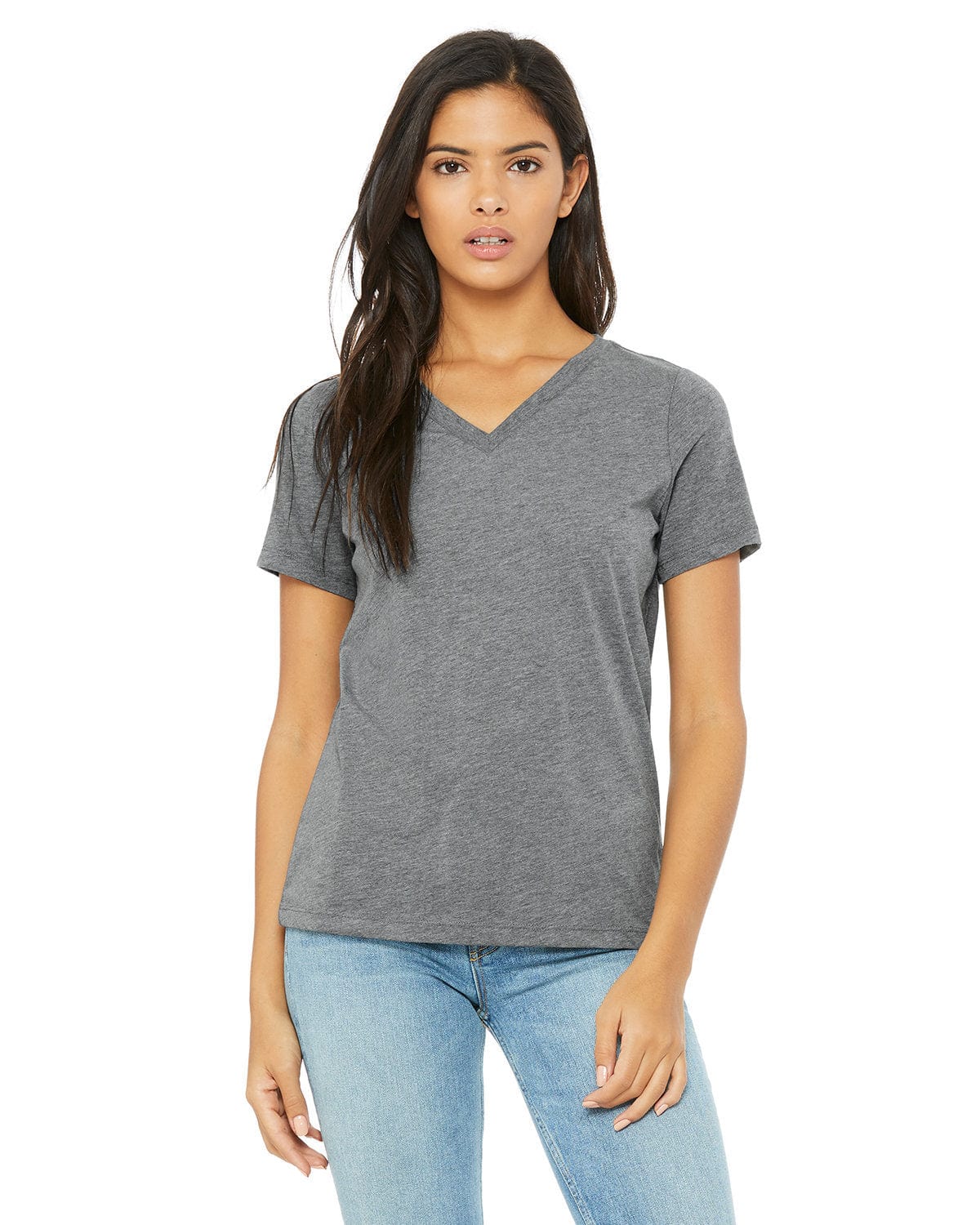 Bella Canvas T-Shirts S / Grey Triblend Bella+Canvas 6415: Ladies' Relaxed Triblend V-Neck T-Shirt