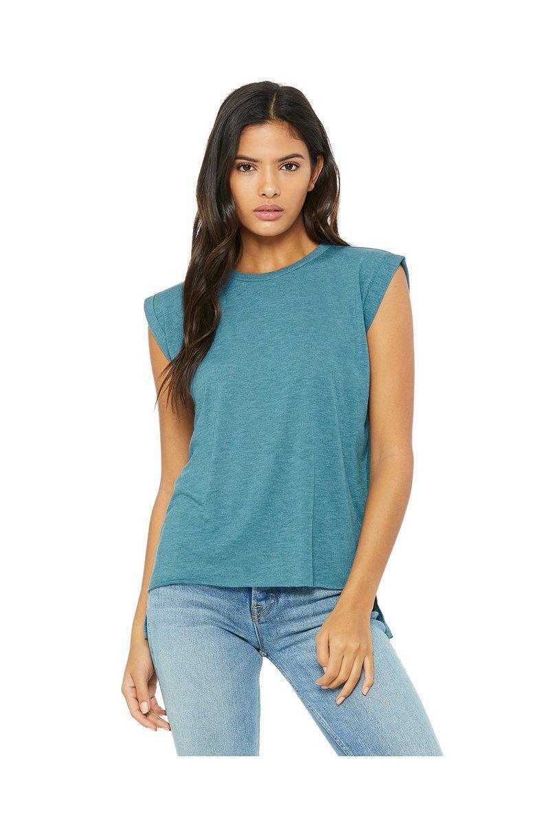 Bella Canvas T-Shirts S / Heather Deep Teal Bella + Canvas 8804: Ladies' Flowy Muscle T-Shirt