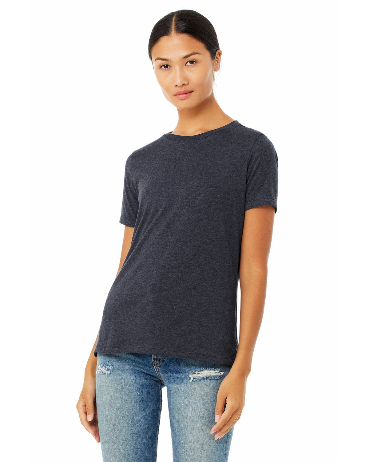 Bella Canvas T-Shirts S / Heather Navy Bella+Canvas 6400CVC: Ladies' Relaxed Heather CVC Short-Sleeve T-Shirt