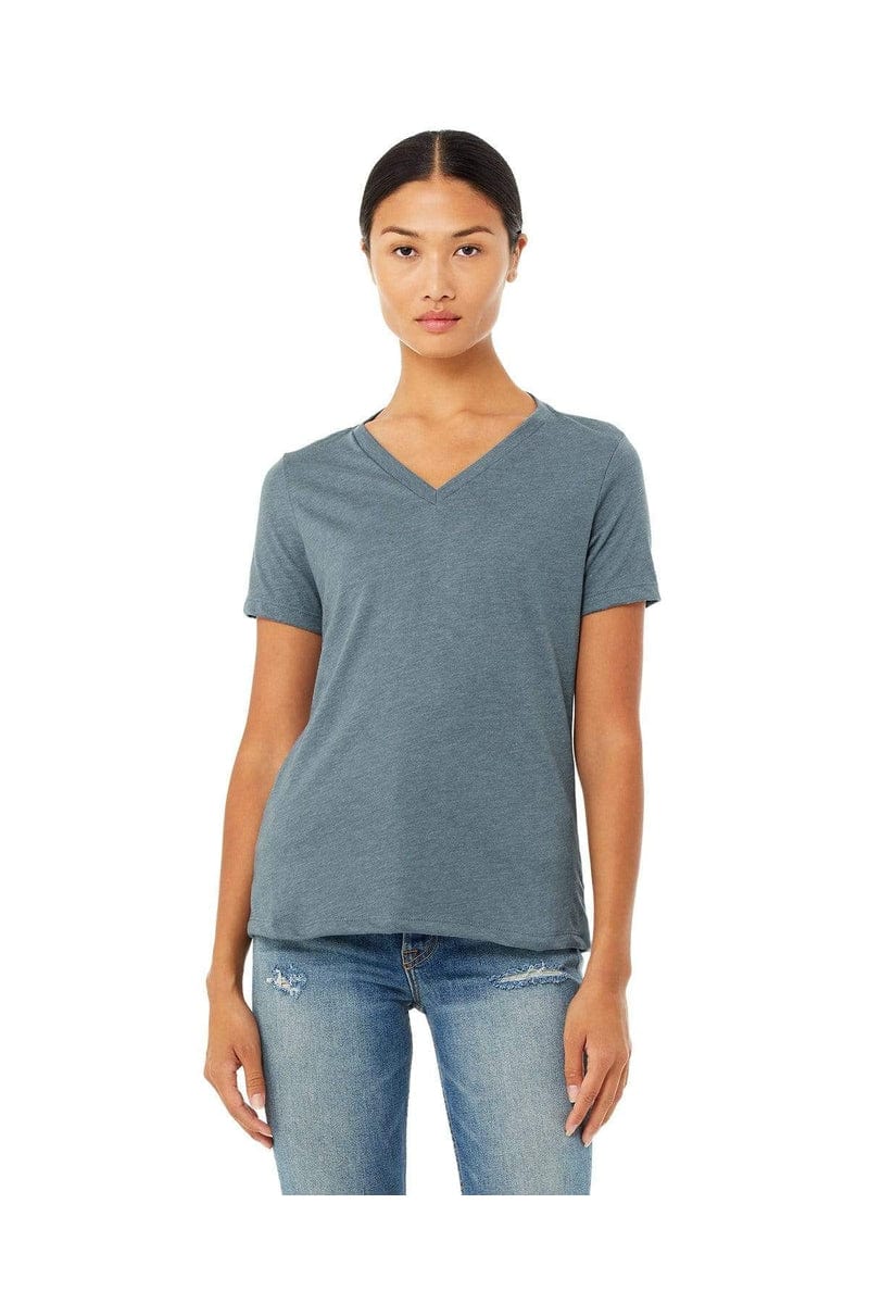 Bella Canvas T-Shirts S / Heather Slate Bella+Canvas 6405: Ladies' Relaxed Jersey Short-Sleeve V-Neck T-Shirt