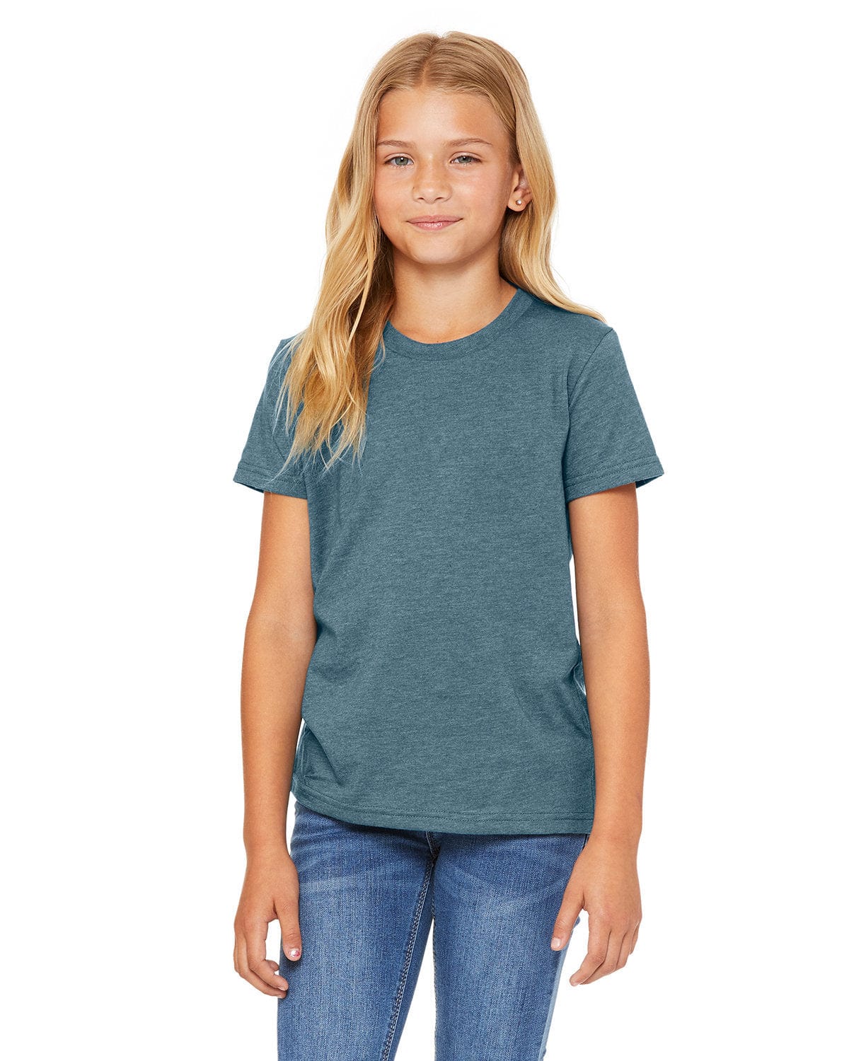 Bella Canvas T-Shirts S / Hthr Deep Teal Bella+Canvas 3001YCV: Youth CVC Jersey T-Shirt