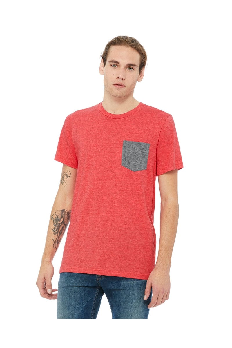 Bella Canvas T-Shirts S / Hthr Red/ Dp Hth Bella+Canvas 3021: Men's Jersey Pocket T-Shirt