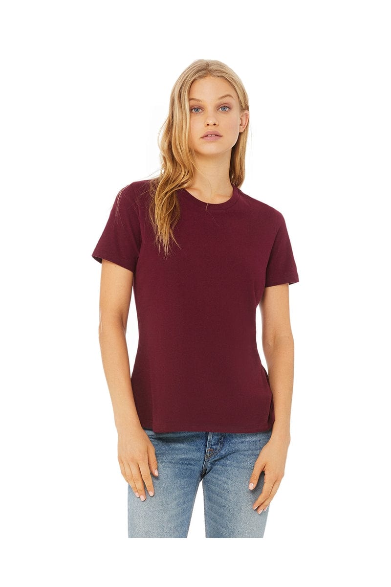 Bella Canvas T-Shirts S / Maroon Bella+Canvas B6400: Ladies' Relaxed Jersey Short-Sleeve T-Shirt