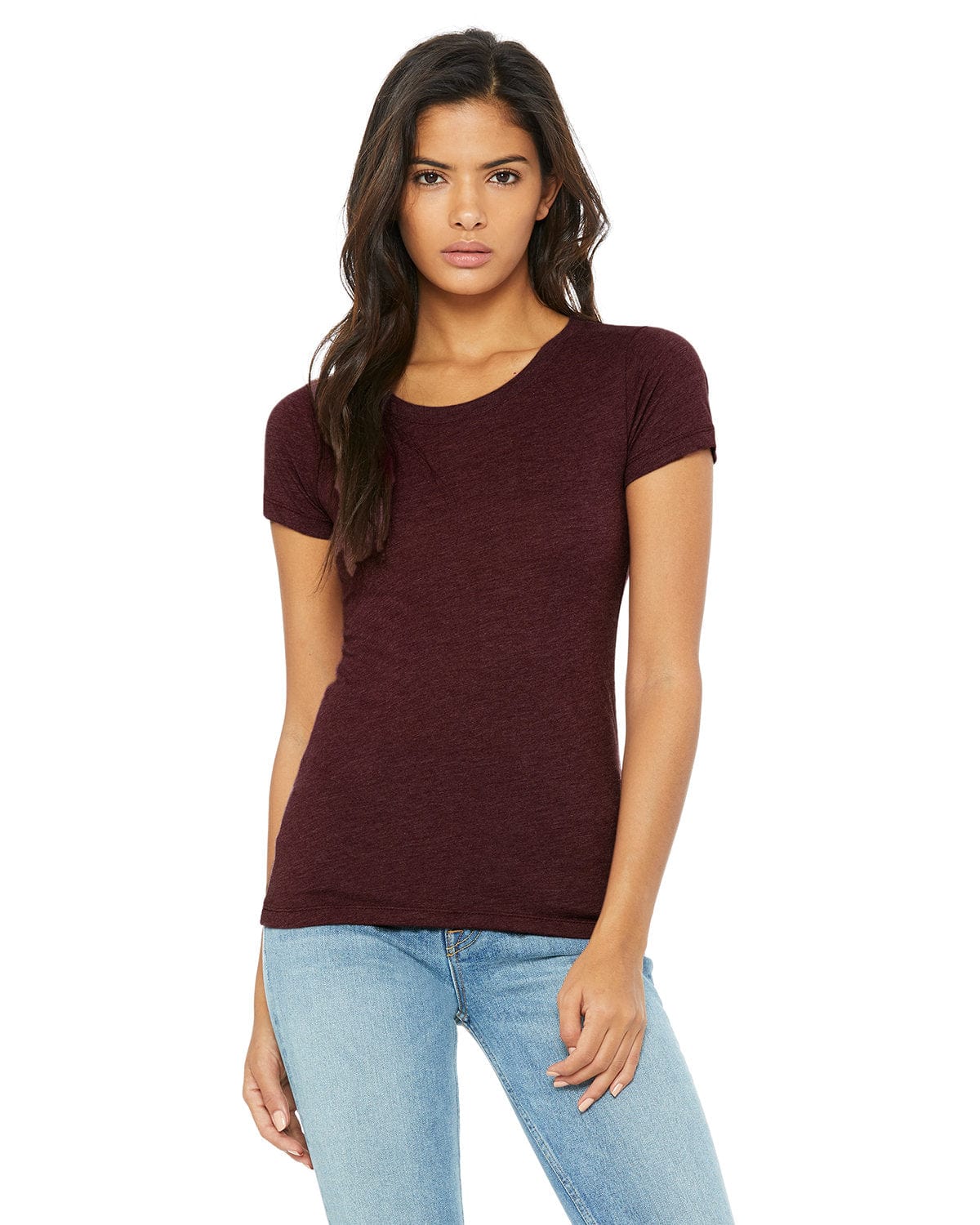 Bella Canvas T-Shirts S / Maroon Triblend Bella+Canvas B8413: Ladies' Triblend Short-Sleeve T-Shirt