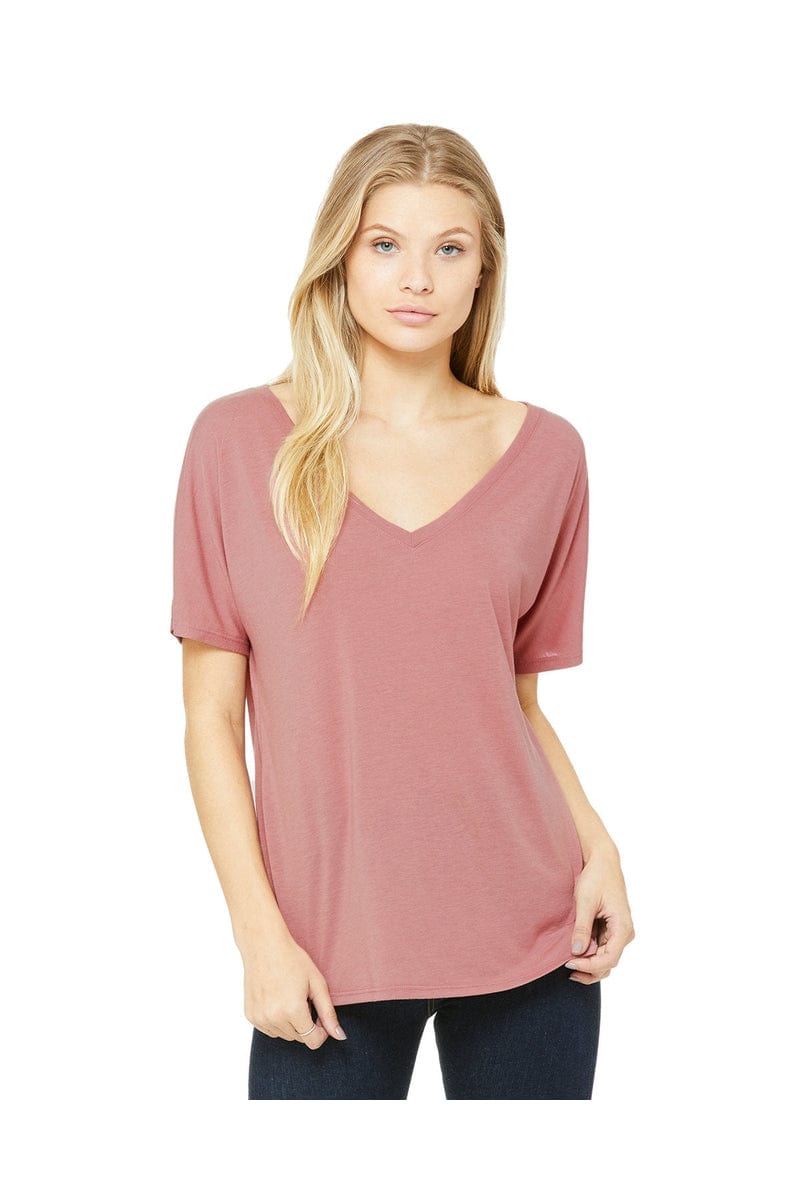 Bella Canvas T-Shirts S / Mauve Bella+Canvas 8815: Ladies' Slouchy V-Neck T-Shirt