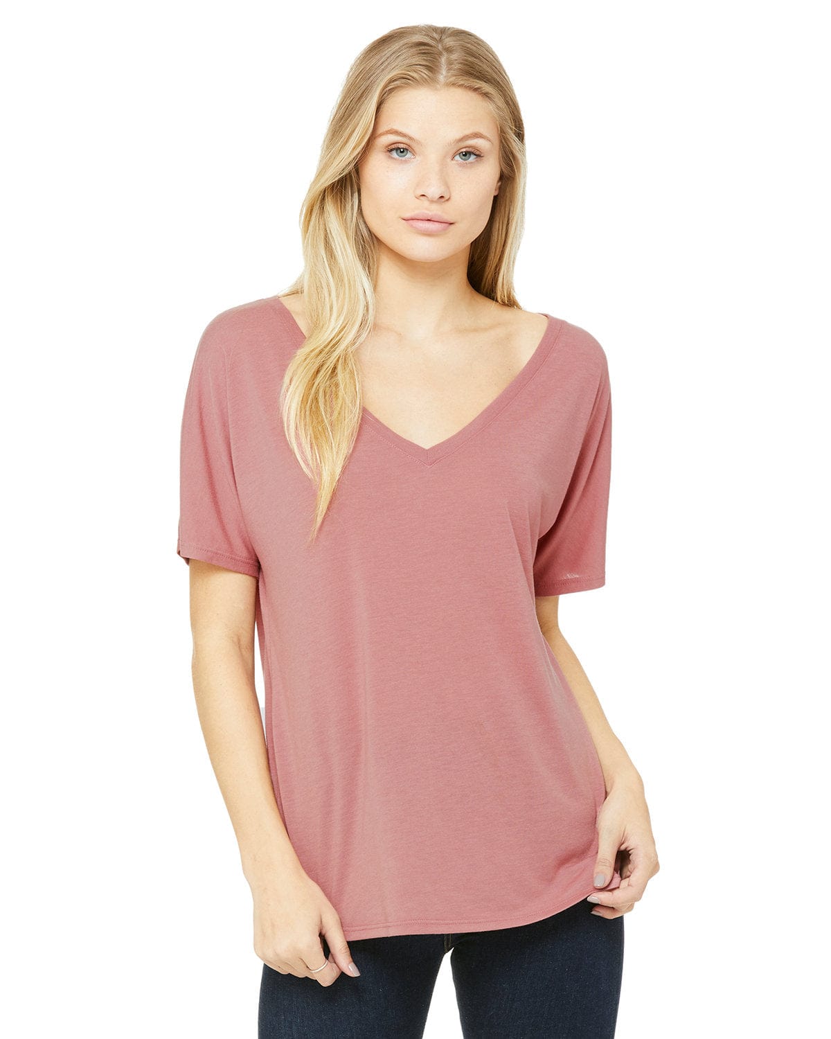 Bella Canvas T-Shirts S / Mauve Bella+Canvas 8815: Ladies' Slouchy V-Neck T-Shirt