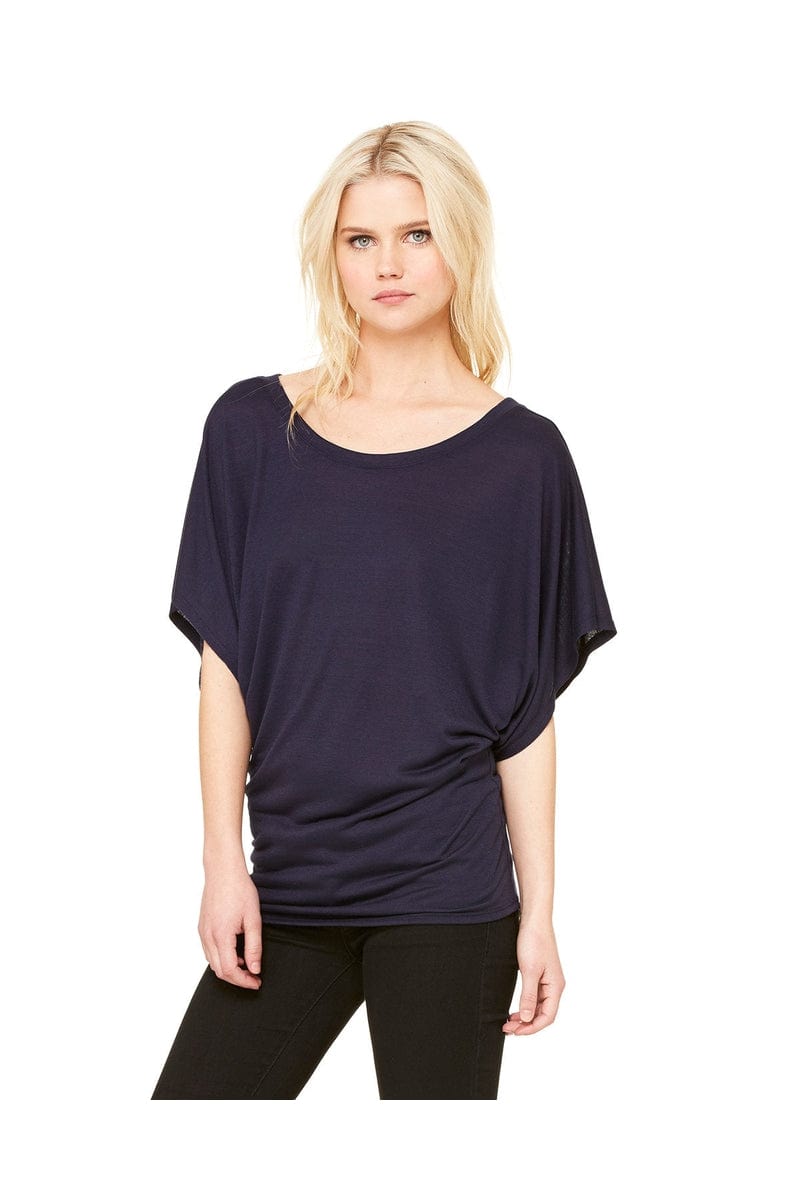 Bella Canvas T-Shirts S / Midnight Bella + Canvas 8821: Ladies Flowy Draped Dolman T-Shirt