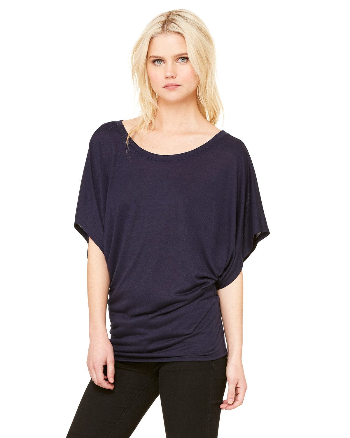 Bella Canvas T-Shirts S / Midnight Bella + Canvas 8821: Ladies Flowy Draped Dolman T-Shirt