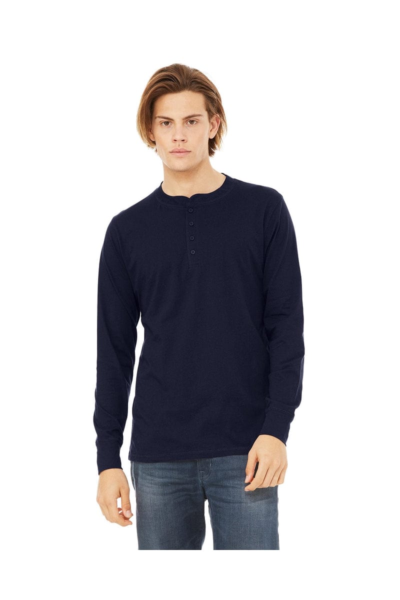 Bella Canvas T-Shirts S / Navy Bella+Canvas 3150: Men's Long Sleeve Henley