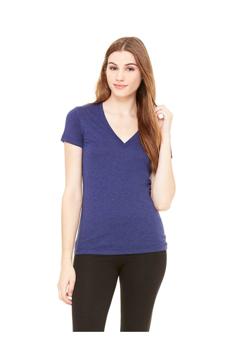 Bella Canvas T-Shirts S / Navy Triblend Bella + Canvas 8435: Ladies Deep V-Neck Triblend T-Shirt