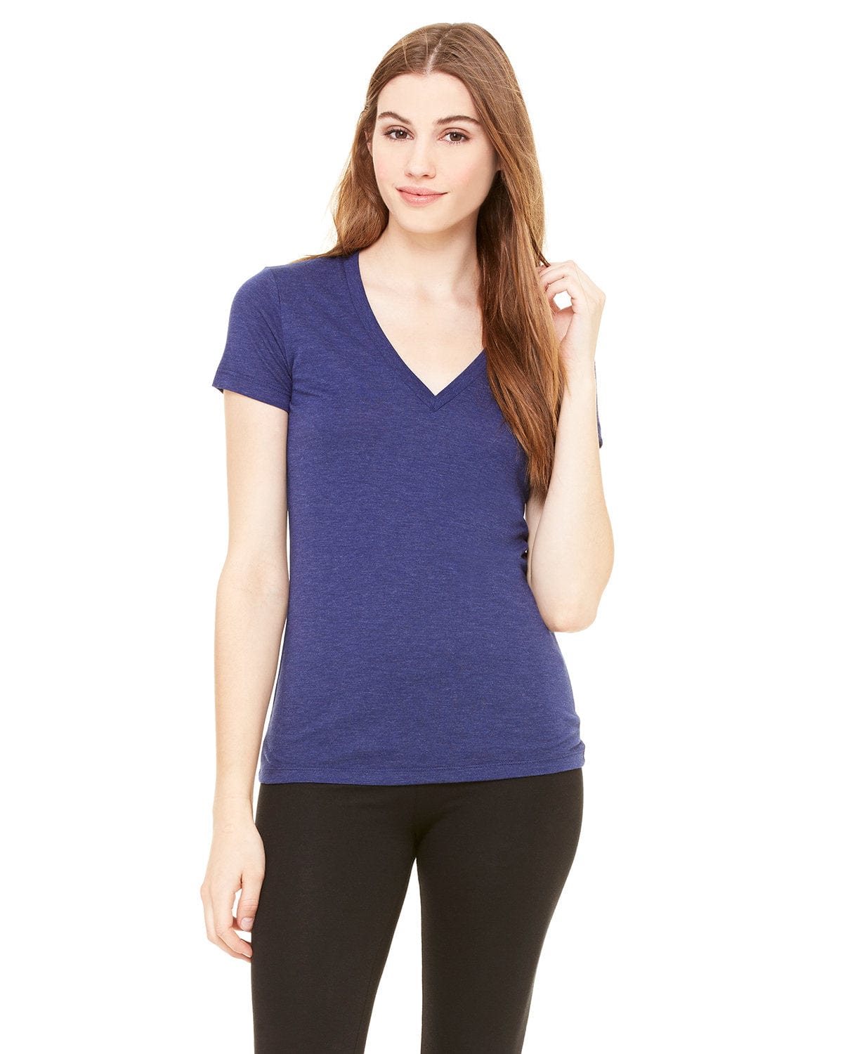 Bella Canvas T-Shirts S / Navy Triblend Bella + Canvas 8435: Ladies Deep V-Neck Triblend T-Shirt