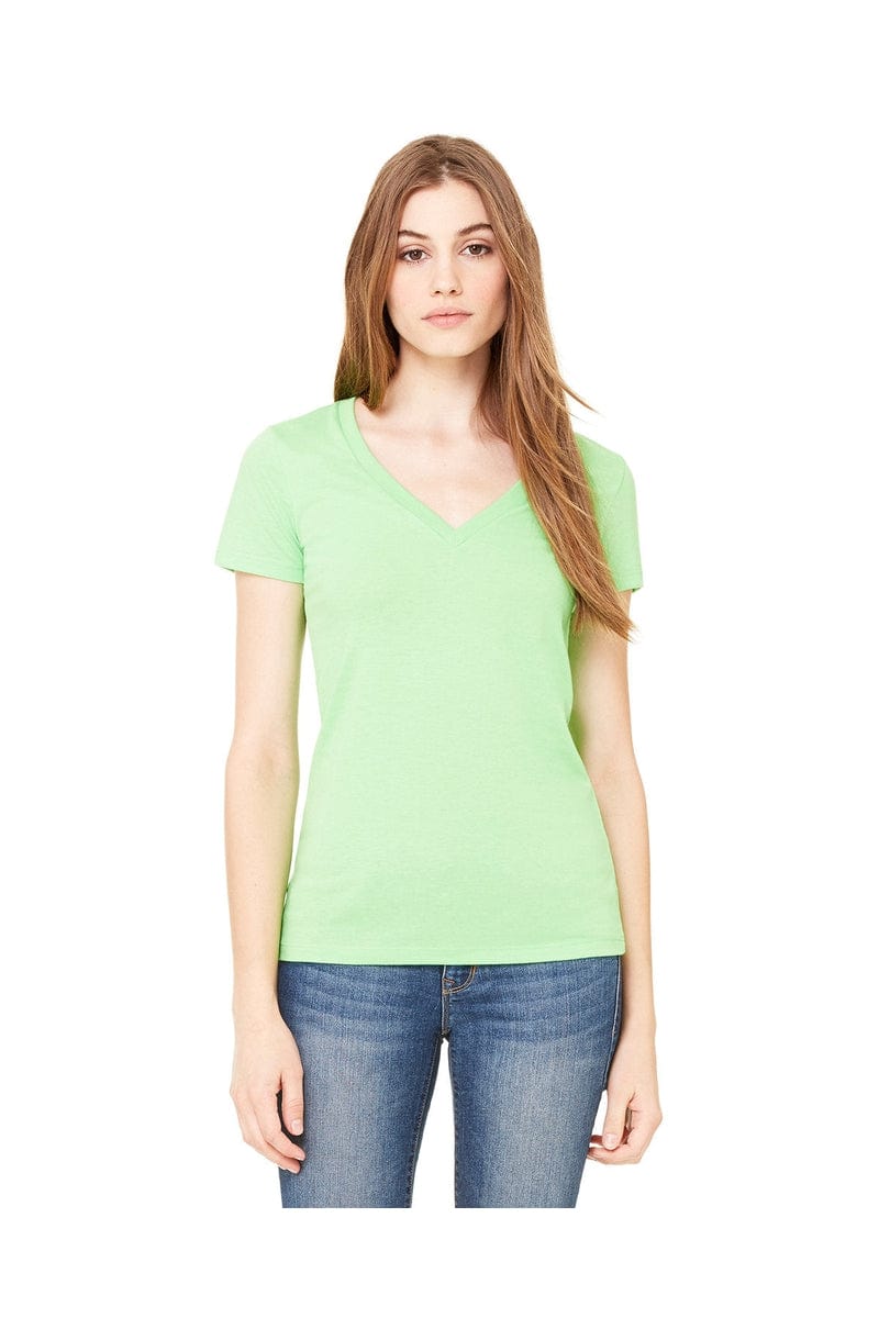 Bella Canvas T-Shirts S / Neon Green Bella+Canvas B6035: Ladies' Jersey Short-Sleeve Deep V-Neck T-Shirt