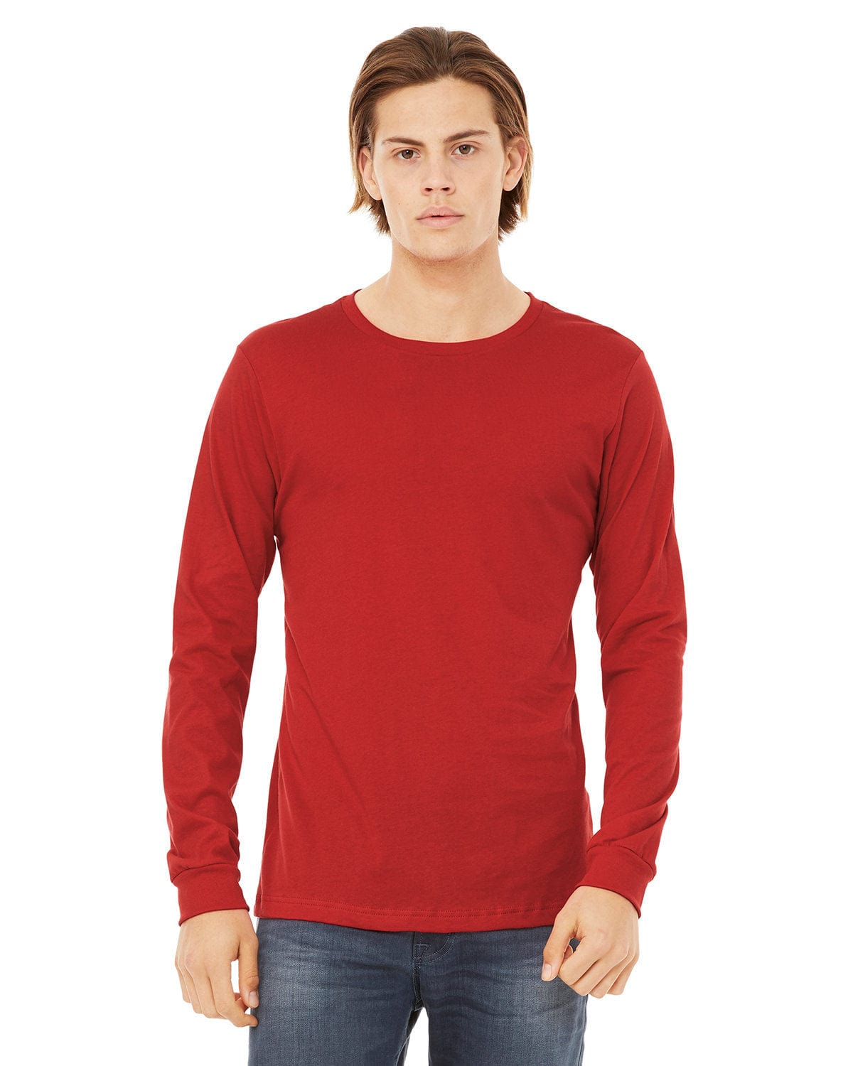 Bella Canvas T-Shirts S / Red Bella+Canvas 3501: Unisex Jersey Long-Sleeve T-Shirt