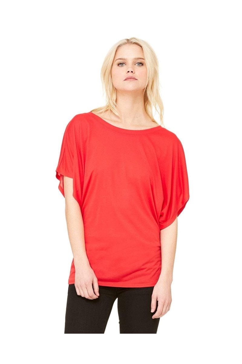 Bella Canvas T-Shirts S / Red Bella + Canvas 8821: Ladies Flowy Draped Dolman T-Shirt
