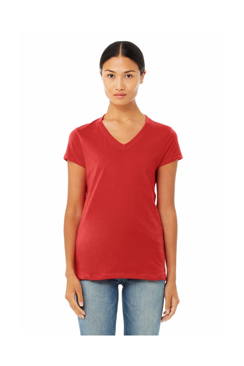 Bella Canvas T-Shirts S / Red Bella+Canvas B6005: Ladies' Jersey Short-Sleeve V-Neck T-Shirt