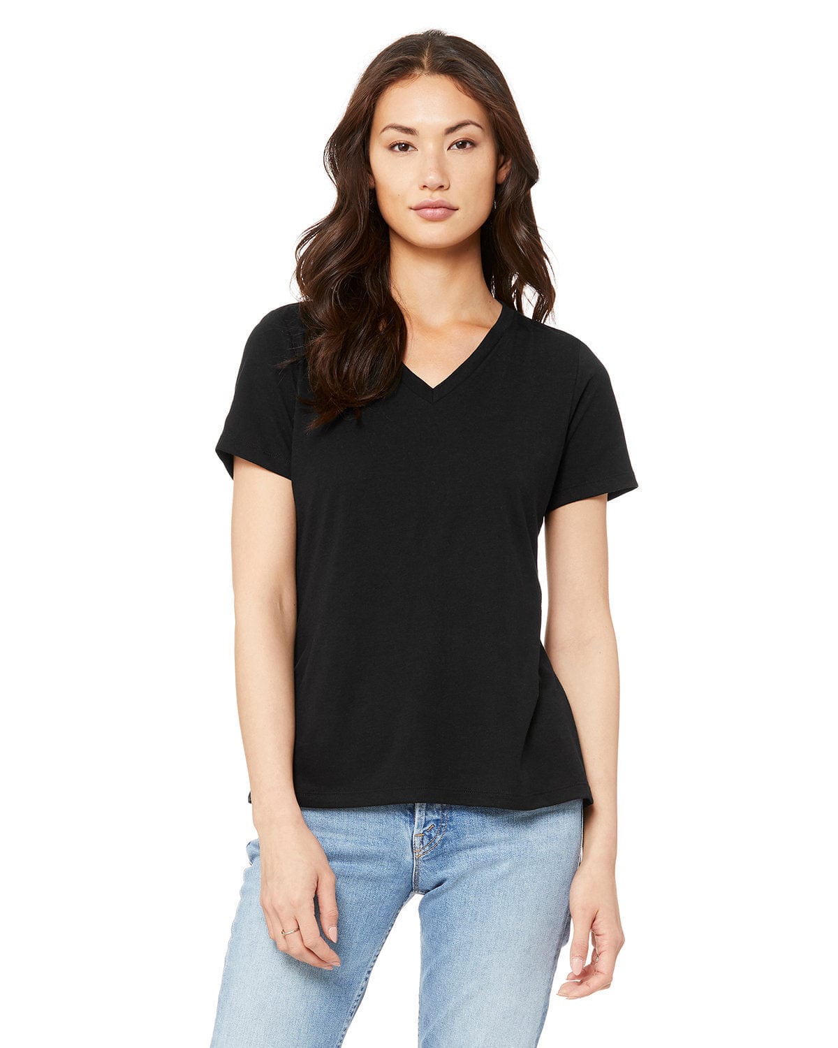 Bella Canvas T-Shirts S / Solid Blk Trblnd Bella+Canvas 6415: Ladies' Relaxed Triblend V-Neck T-Shirt