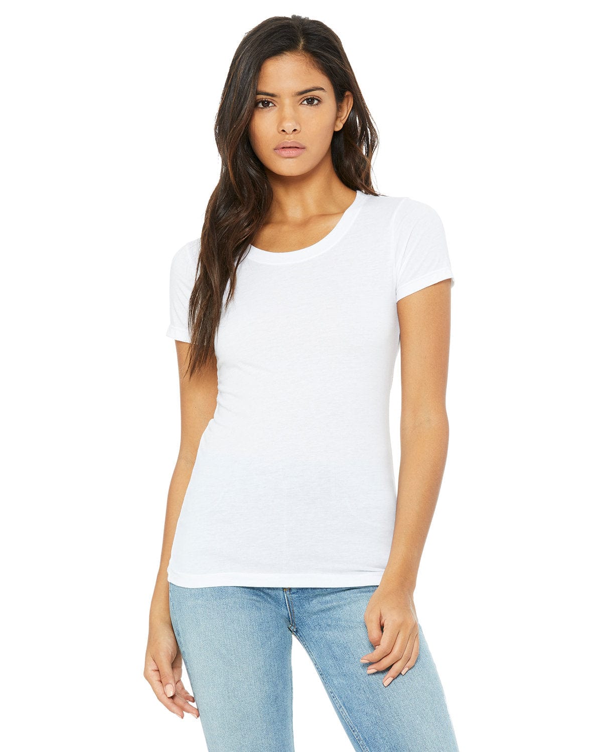 Bella Canvas T-Shirts S / Solid Wht Trblnd Bella+Canvas B8413: Ladies' Triblend Short-Sleeve T-Shirt