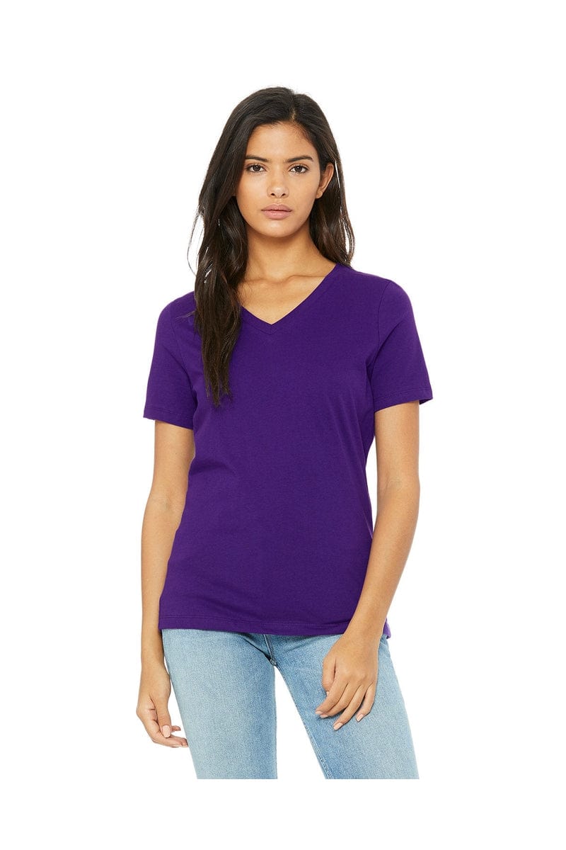 Bella Canvas T-Shirts S / Team Purple Bella+Canvas 6405: Ladies' Relaxed Jersey Short-Sleeve V-Neck T-Shirt