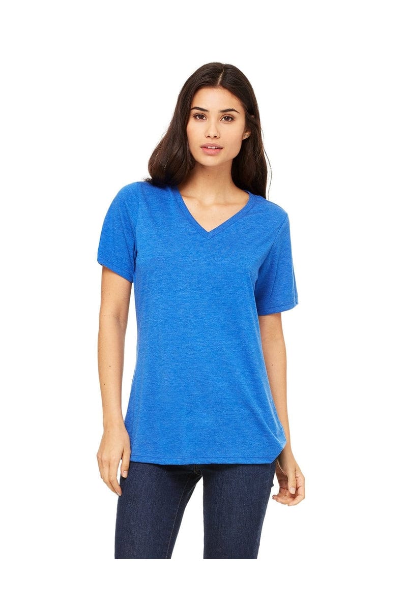 Bella Canvas T-Shirts S / Tr Royal Triblnd Bella+Canvas 6405: Ladies' Relaxed Jersey Short-Sleeve V-Neck T-Shirt