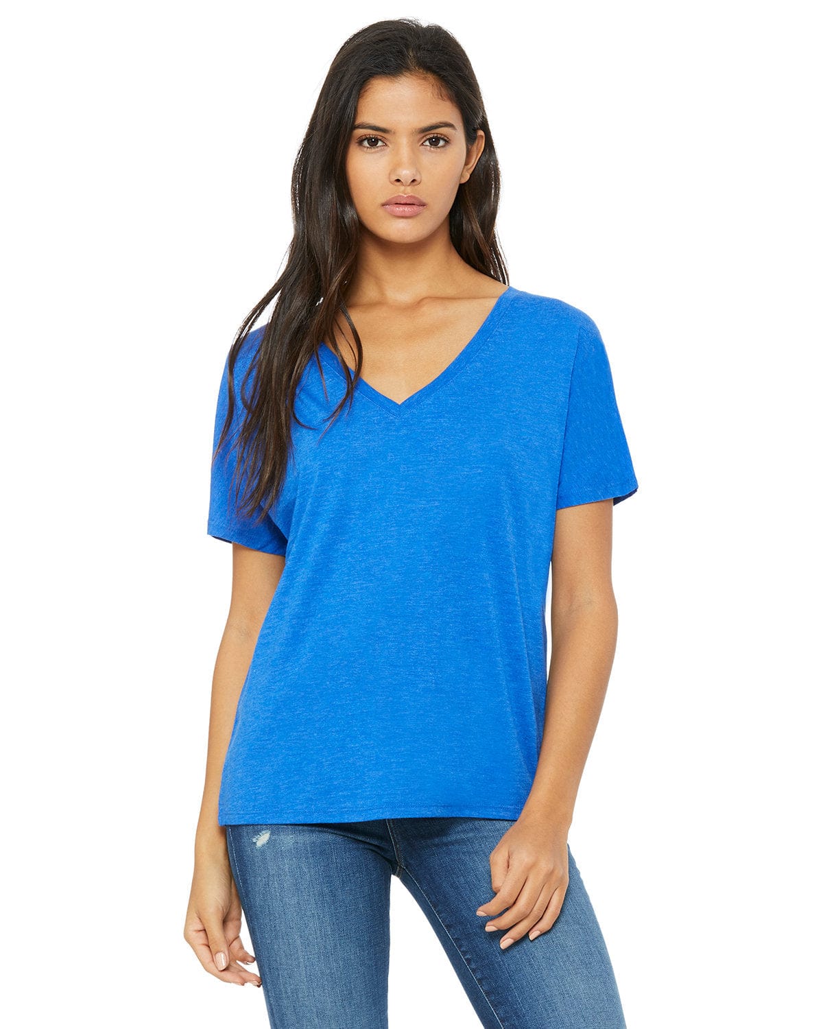 Bella Canvas T-Shirts S / Tr Royal Triblnd Bella+Canvas 8815: Ladies' Slouchy V-Neck T-Shirt