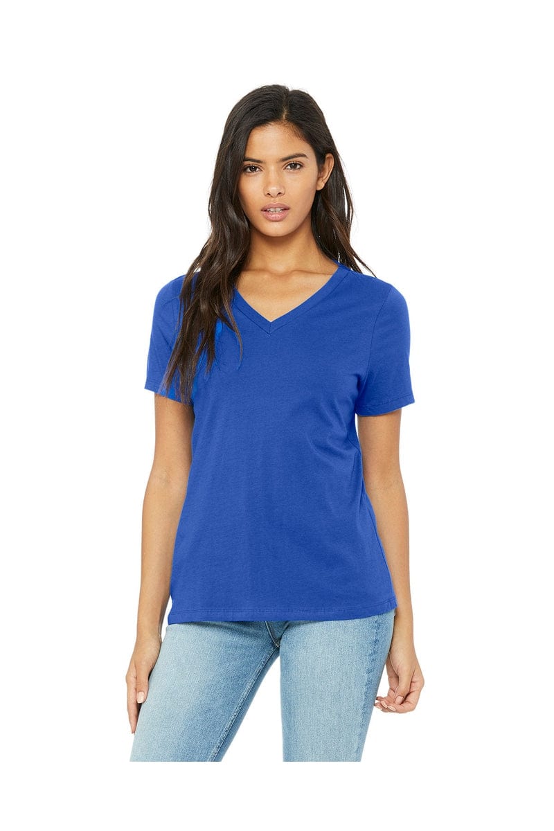 Bella Canvas T-Shirts S / True Royal Bella+Canvas 6405: Ladies' Relaxed Jersey Short-Sleeve V-Neck T-Shirt