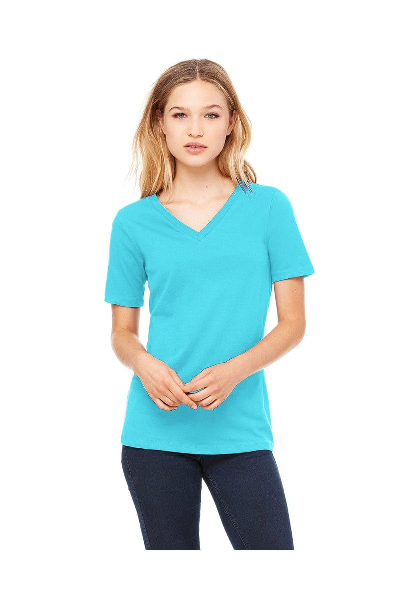 Bella Canvas T-Shirts S / Turquoise Bella+Canvas 6405: Ladies' Relaxed Jersey Short-Sleeve V-Neck T-Shirt