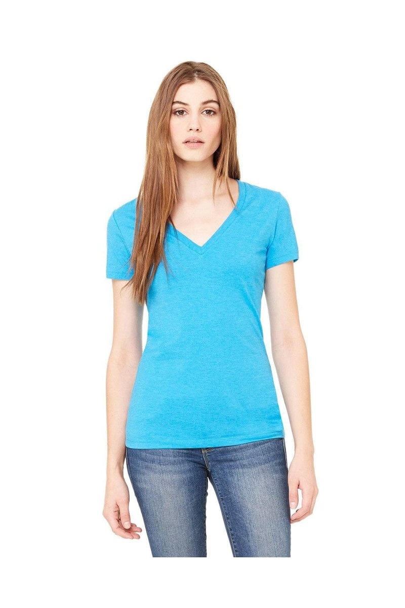 Bella Canvas T-Shirts S / Turquoise Bella+Canvas B6035: Ladies' Jersey Short-Sleeve Deep V-Neck T-Shirt