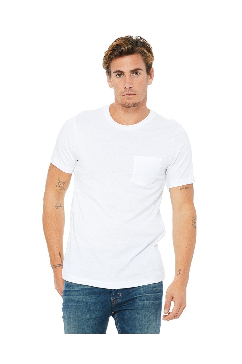 Bella Canvas T-Shirts S / White Bella+Canvas 3021: Men's Jersey Pocket T-Shirt