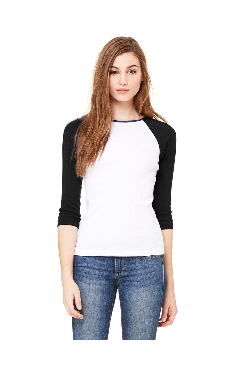 Bella Canvas T-Shirts S / White/ Black Bella + Canvas B2000: Raglan Sleeve