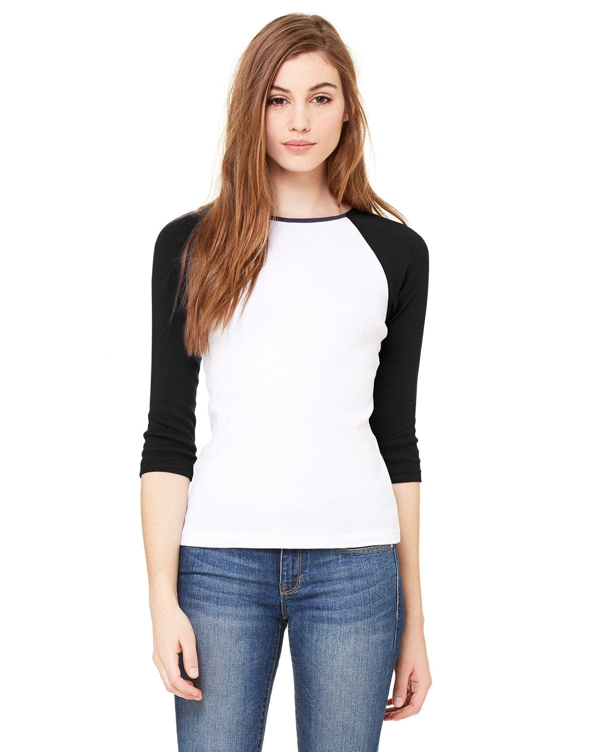 Bella Canvas T-Shirts S / White/ Black Bella + Canvas B2000: Raglan Sleeve