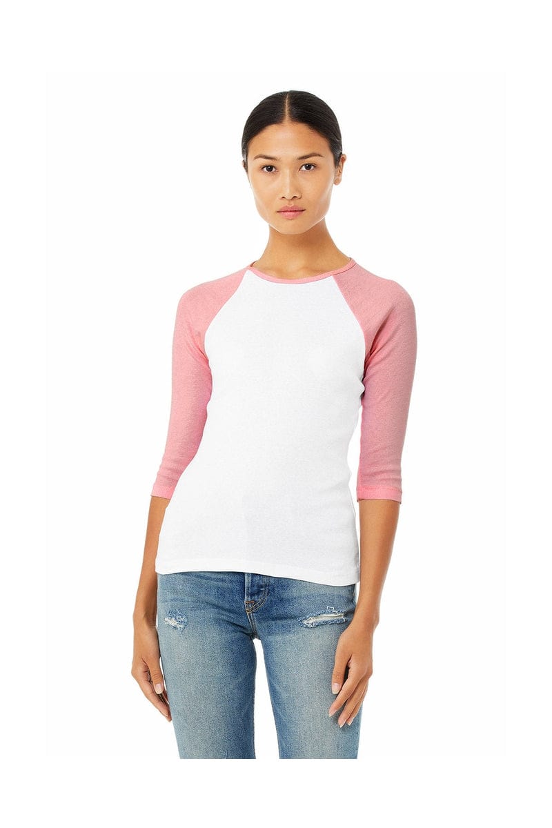 Bella Canvas T-Shirts S / White/ Pink Bella + Canvas B2000: Raglan Sleeve