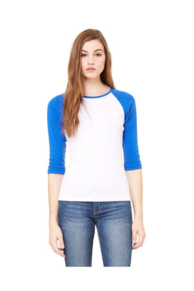 Bella Canvas T-Shirts S / White/ Tr Royal Bella + Canvas B2000: Raglan Sleeve